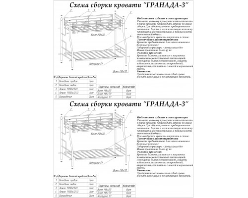 Кровать двухъярусная Гранада-3 правая